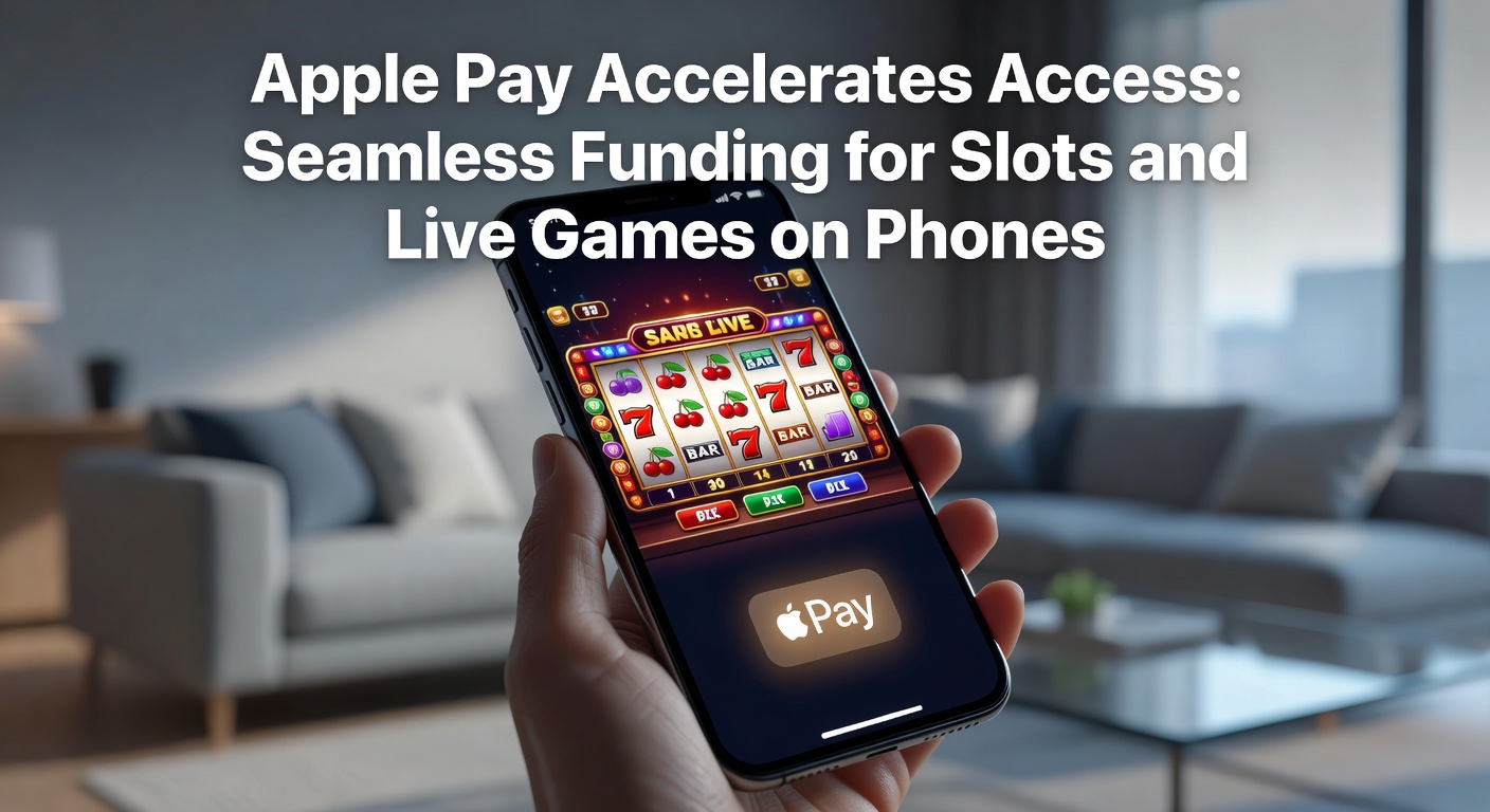 Close-up of live blackjack table on phone with Apple Pay deposit popup active, dealer visible in real-time stream