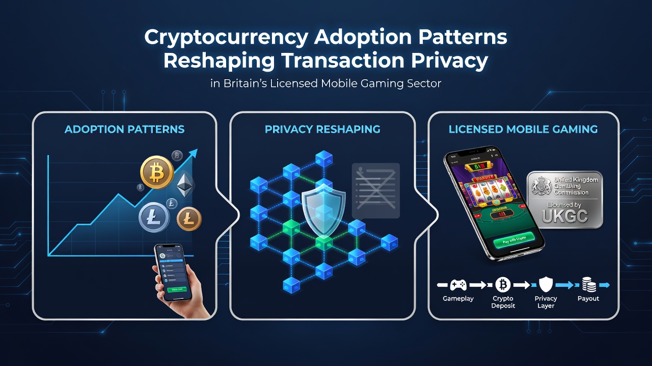 Mobile gaming interface showing cryptocurrency payment options and privacy settings