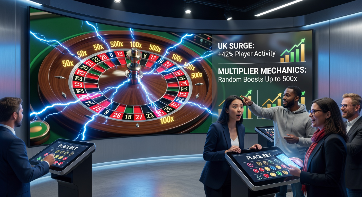 UK mobile users immersed in a Lightning Roulette session, multipliers flashing on screen amid live dealer action