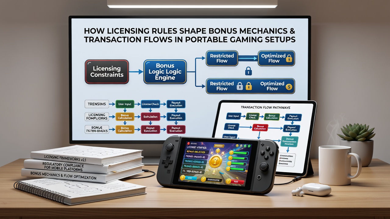 Mobile transaction flow diagram illustrating licensing compliance checkpoints