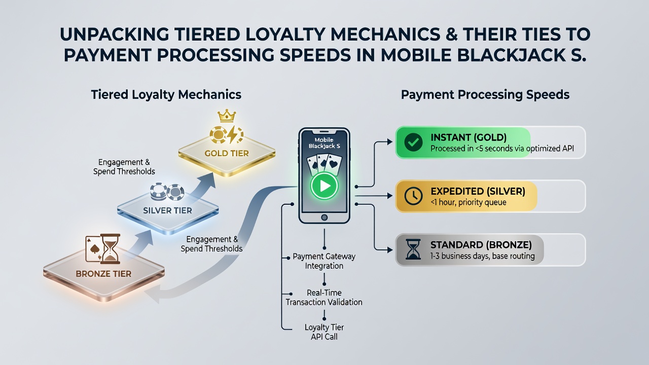Payment processing dashboard integrated with loyalty tier benefits for blackjack players