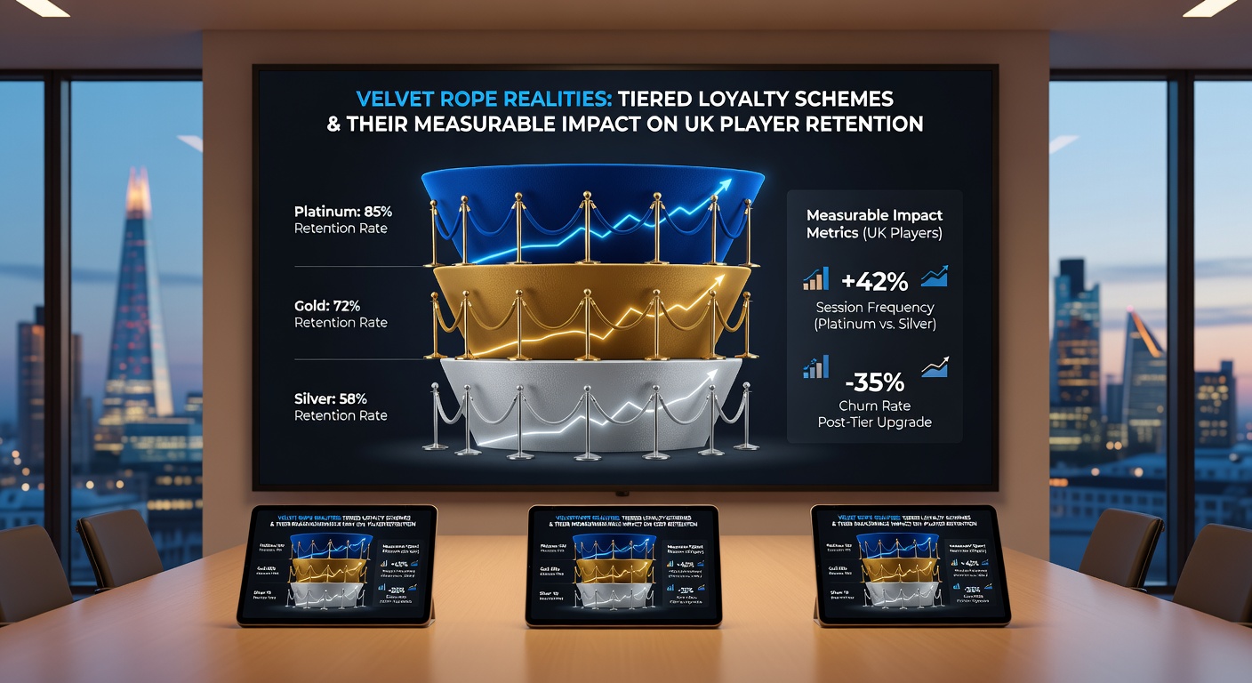 Infographic detailing retention rate improvements across loyalty tiers, with charts showing percentage increases in player engagement